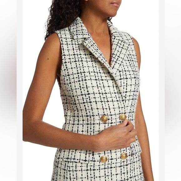 Alice & Olivia Jordy double breasted tweed tuxedo dress - Picture 11 of 14